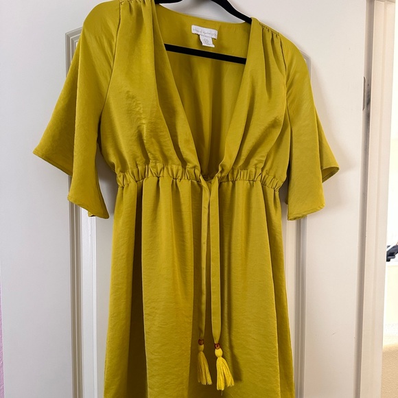 House Of Harlow 1960 x REVOLVE Rouvella Mini Dress Green Yellow Size XS - Picture 2 of 3